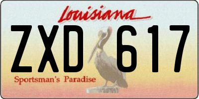 LA license plate ZXD617