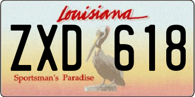 LA license plate ZXD618