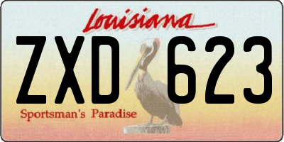 LA license plate ZXD623