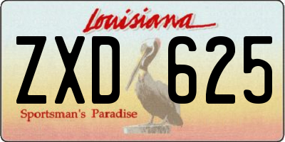 LA license plate ZXD625