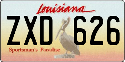 LA license plate ZXD626