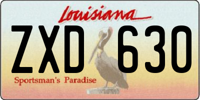 LA license plate ZXD630