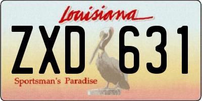 LA license plate ZXD631