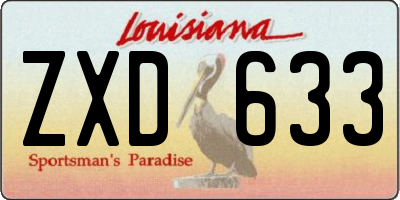 LA license plate ZXD633