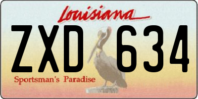 LA license plate ZXD634