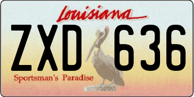 LA license plate ZXD636