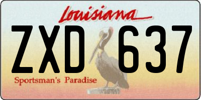 LA license plate ZXD637