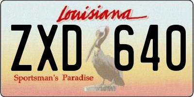 LA license plate ZXD640