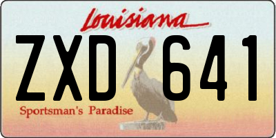 LA license plate ZXD641