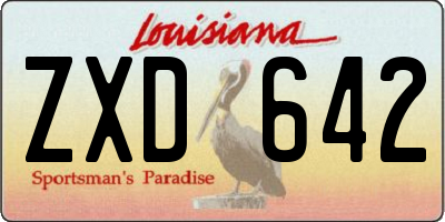 LA license plate ZXD642
