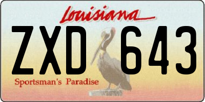 LA license plate ZXD643