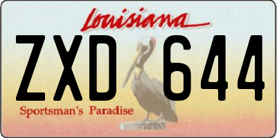 LA license plate ZXD644