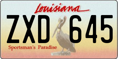 LA license plate ZXD645