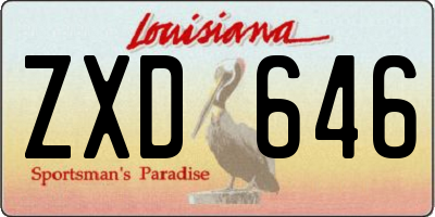 LA license plate ZXD646