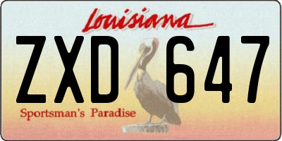 LA license plate ZXD647