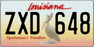 LA license plate ZXD648