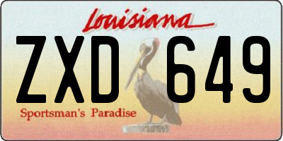 LA license plate ZXD649