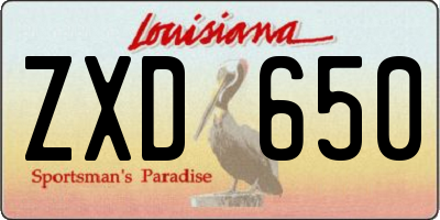 LA license plate ZXD650