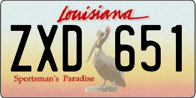 LA license plate ZXD651