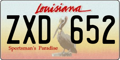 LA license plate ZXD652