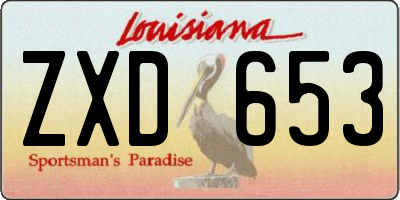 LA license plate ZXD653