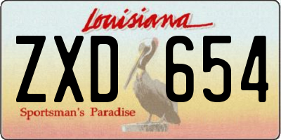 LA license plate ZXD654