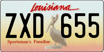 LA license plate ZXD655