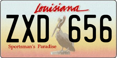 LA license plate ZXD656