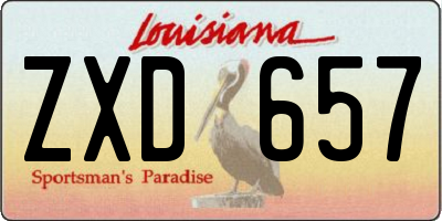 LA license plate ZXD657