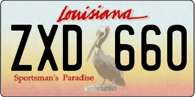 LA license plate ZXD660