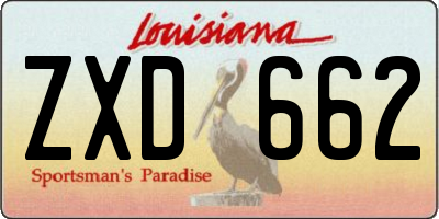 LA license plate ZXD662