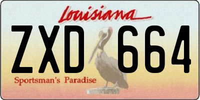 LA license plate ZXD664