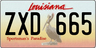 LA license plate ZXD665