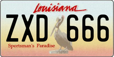 LA license plate ZXD666