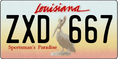 LA license plate ZXD667