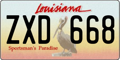 LA license plate ZXD668