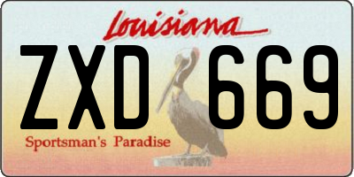 LA license plate ZXD669