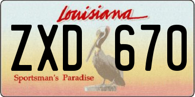 LA license plate ZXD670