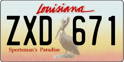 LA license plate ZXD671