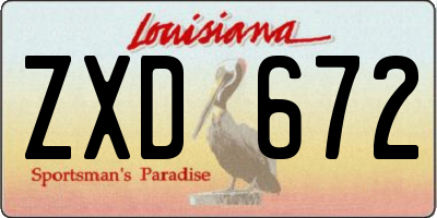 LA license plate ZXD672