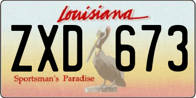 LA license plate ZXD673