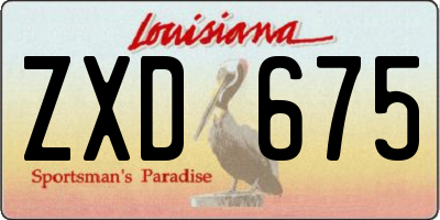 LA license plate ZXD675