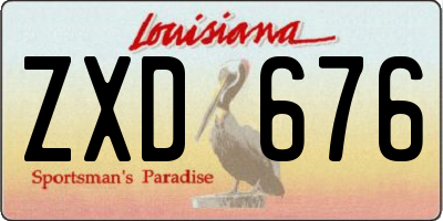 LA license plate ZXD676