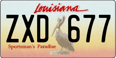 LA license plate ZXD677