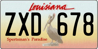 LA license plate ZXD678