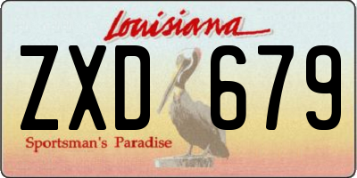 LA license plate ZXD679