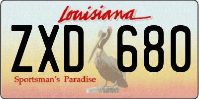 LA license plate ZXD680