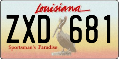 LA license plate ZXD681