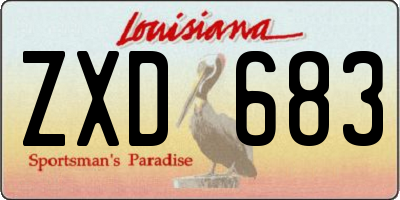 LA license plate ZXD683