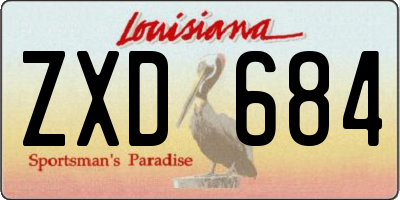 LA license plate ZXD684